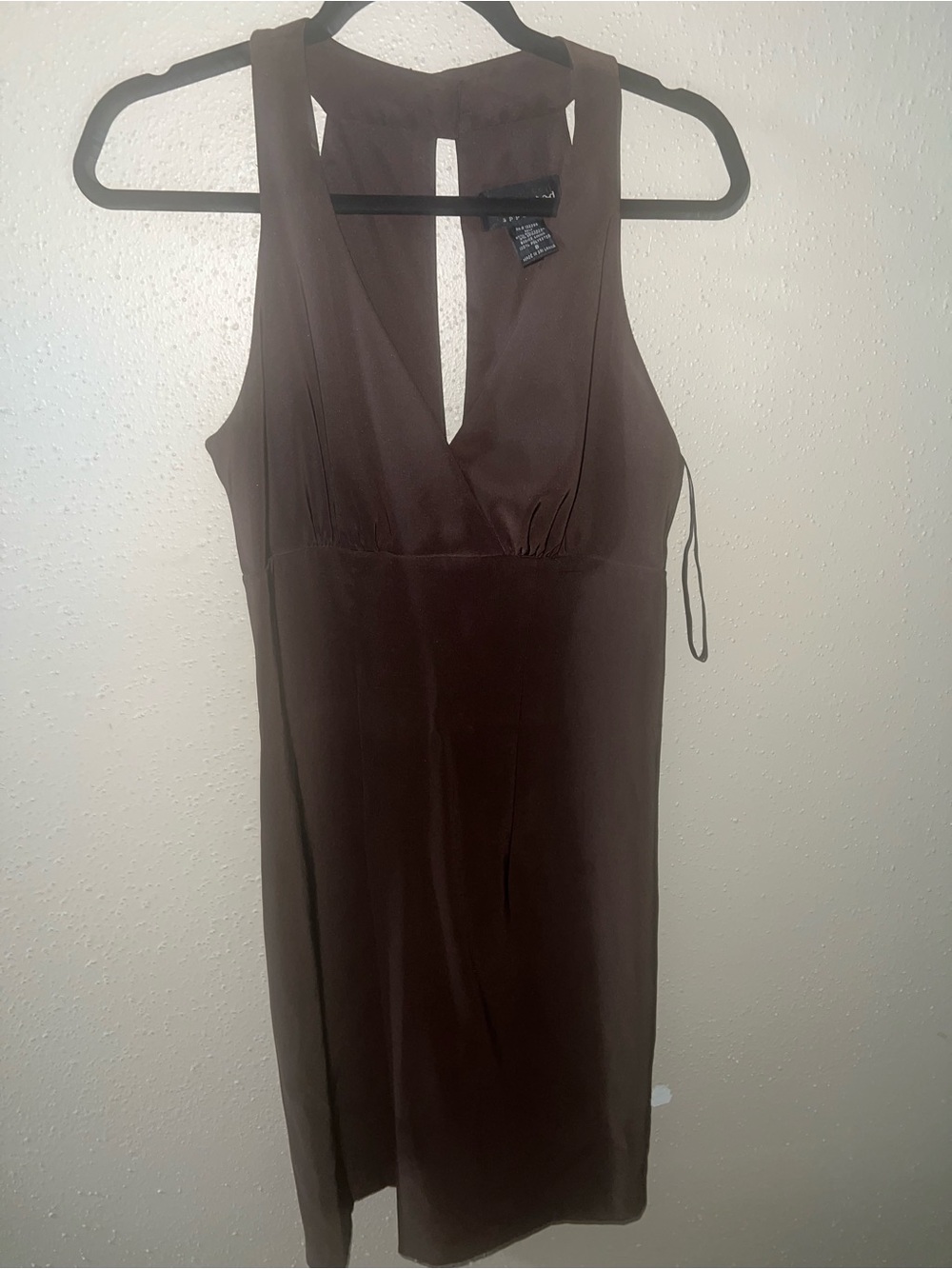 connected apparel Chocolate Brown Sleeveless V-Neck Midi Dress